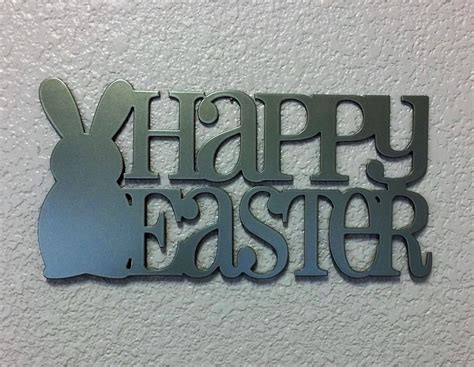 happy easter metal sign